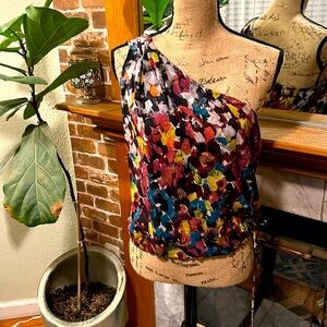 Silk one-shoulder BCBG blouse